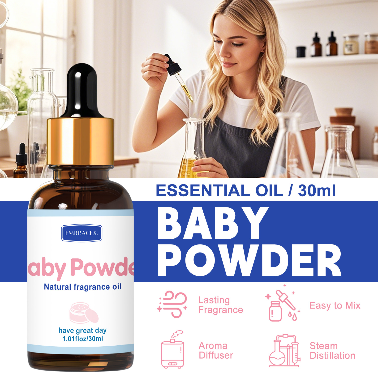 30ml Baby Powder Fragrance Oil - Candle Supplies Fragrance Oil 评论和价格