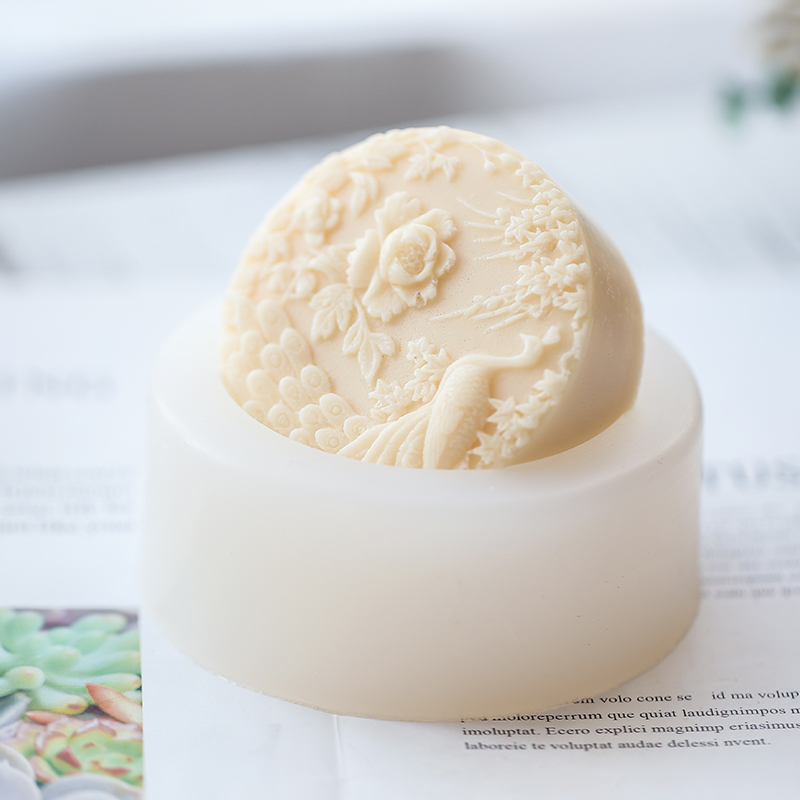 Peacock Flower Pattern Silicon - Candle Supplies Tins 评论和价格